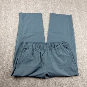 Lululemon Lab Wide Leg Crop Pants Women's Size 6‎ Blue Elastic Waist LW6AN2S